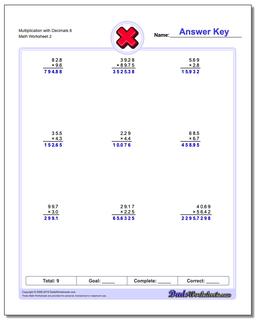 Multiplication Worksheets