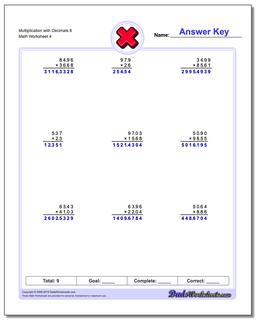 Multiplication Worksheets