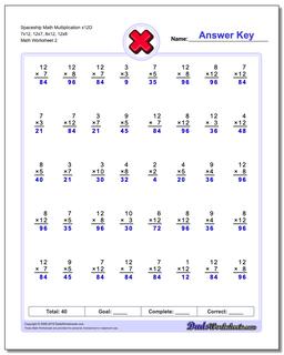 Spaceship Math Multiplication Worksheet x12D 7x12, 12x7, 8x12, 12x8 /worksheets/multiplication.html