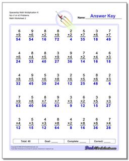 Spaceship Math Multiplication Worksheet X No x1 or x0 Problems Worksheet /worksheets/multiplication.html