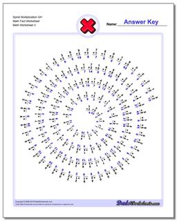 Spiral Multiplication GH Math Fact Worksheet