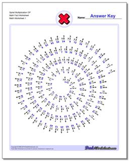Multiplication Worksheet Spiral OP Math Fact Worksheet