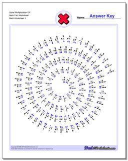 Spiral Multiplication OP Math Fact Worksheet