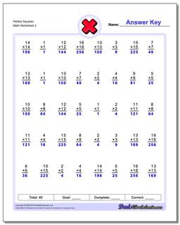 Perfect Squares /worksheets/multiplication.html Worksheet