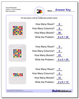 Multiplication Worksheet Visual (MediumSmall Numbers)