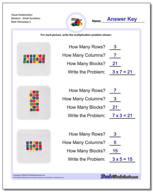 Visual Multiplication Worksheet (MediumSmall Numbers) www.dadsworksheets.com/worksheets/multiplication.html