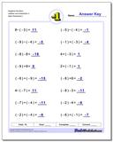 adding and subtracting negative numbers worksheets