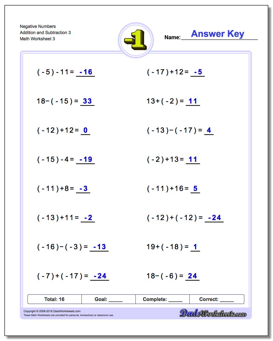 adding-negative-numbers-worksheet