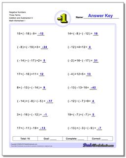 Negative Numbers