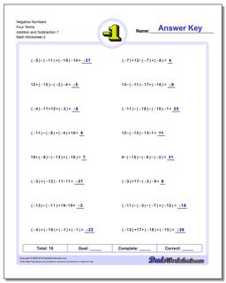 Operations with positive and negative numbers