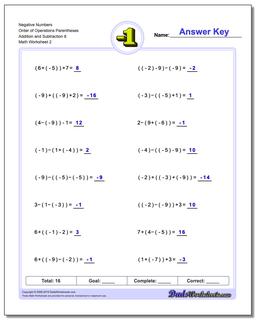 Negative Numbers