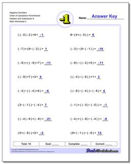 Negative Numbers