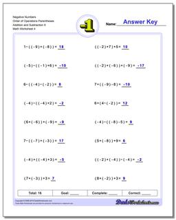 Negative Numbers