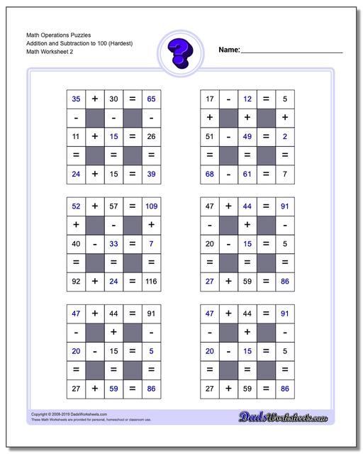 Math Worksheets Number Grid Puzzles Number Grid Puzzles Math