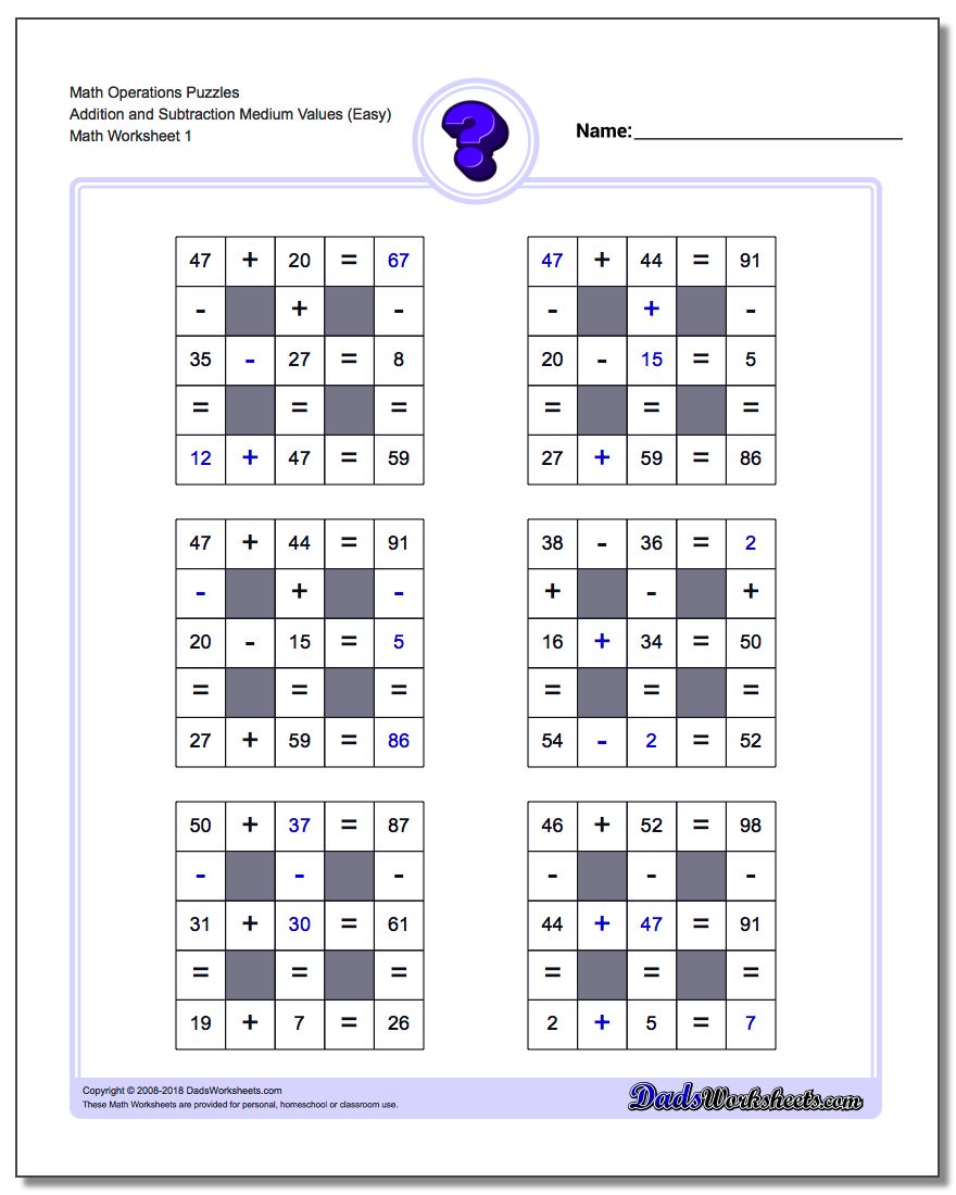 Multiplication and Division logic puzzles with Missing Values and Operations (Medium) Number Grid Puzzle