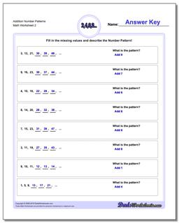 Addition Worksheet Number Patterns /worksheets/number-patterns.html