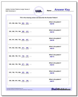 Addition Worksheet Number Patterns (Larger Values) 2 /worksheets/number-patterns.html