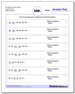 Alt Addition Worksheet Number Patterns (Larger Values) /worksheets/number-patterns.html