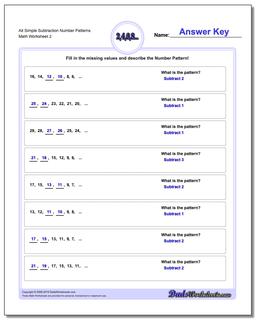 Alt Simple Subtraction Worksheet Number Patterns /worksheets/number-patterns.html