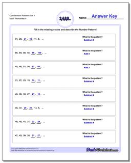 Combination Patterns Set 1 Worksheet