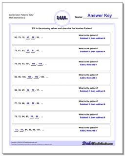 Combination Patterns Set 2 /worksheets/number-patterns.html Worksheet