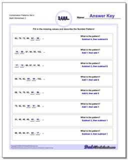 Combination Patterns Set 2 Worksheet