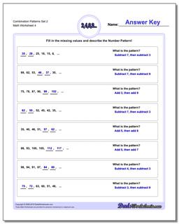 Combination Patterns Set 2 Worksheet