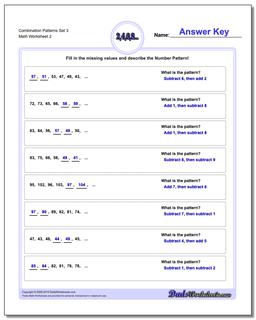 Combination Patterns Set 3 Worksheet