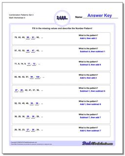 Combination Patterns Set 3 Worksheet