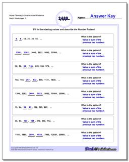 More Fibonacci-Like Number Patterns /worksheets/number-patterns.html Worksheet