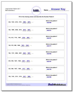 Large Number Patterns Set 1 /worksheets/number-patterns.html Worksheet