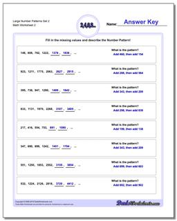 Large Number Patterns Set 2 /worksheets/number-patterns.html Worksheet