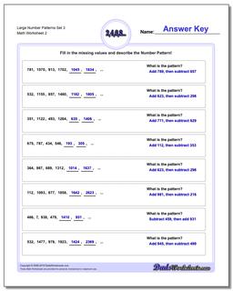 Large Number Patterns Set 3 /worksheets/number-patterns.html Worksheet