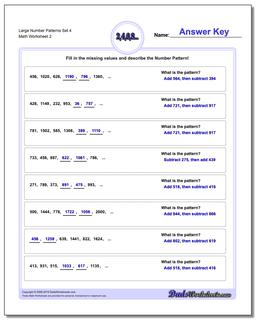 Large Number Patterns Set 4 /worksheets/number-patterns.html Worksheet