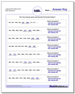 Large Number Patterns Set 5 /worksheets/number-patterns.html Worksheet