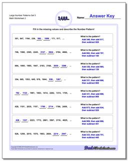 Large Number Patterns Set 5 /worksheets/number-patterns.html Worksheet