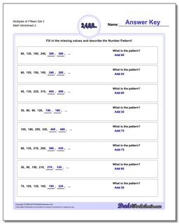 Multiples of Fifteen Set 2 /worksheets/number-patterns.html Worksheet