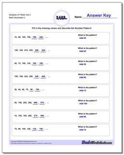 Multiples of Fifteen Set 2 Worksheet