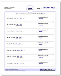 Multiples of Fifteen Set 2 Worksheet