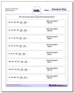 Multiples of Fifteen Set 2 Worksheet