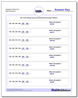 Multiples of Fifteen Set 3 /worksheets/number-patterns.html Worksheet