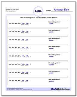 Multiples of Fifteen Set 3 Worksheet