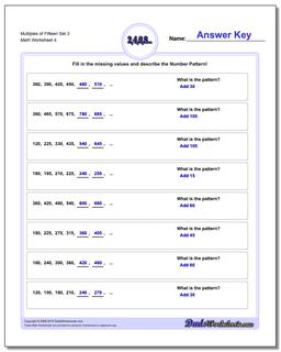 Multiples of Fifteen Set 3 Worksheet