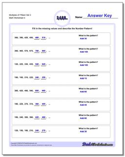 Multiples of Fifteen Set 3 Worksheet