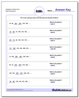 Multiples of Fifteen Set 4 Worksheet