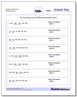 Multiples of Fifteen Set 4 Worksheet