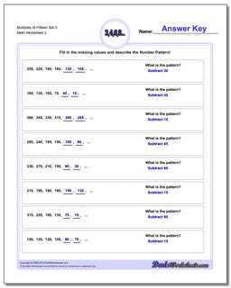 Multiples of Fifteen Set 5 /worksheets/number-patterns.html Worksheet