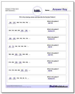 Multiples of Fifteen Set 6 /worksheets/number-patterns.html Worksheet