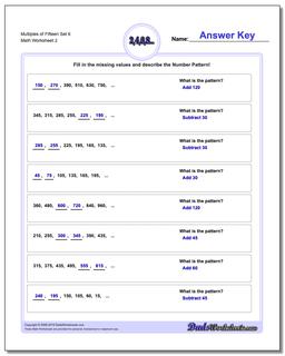 Multiples of Fifteen Set 6 /worksheets/number-patterns.html Worksheet