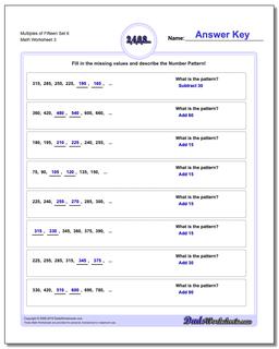 Multiples of Fifteen Set 6 Worksheet